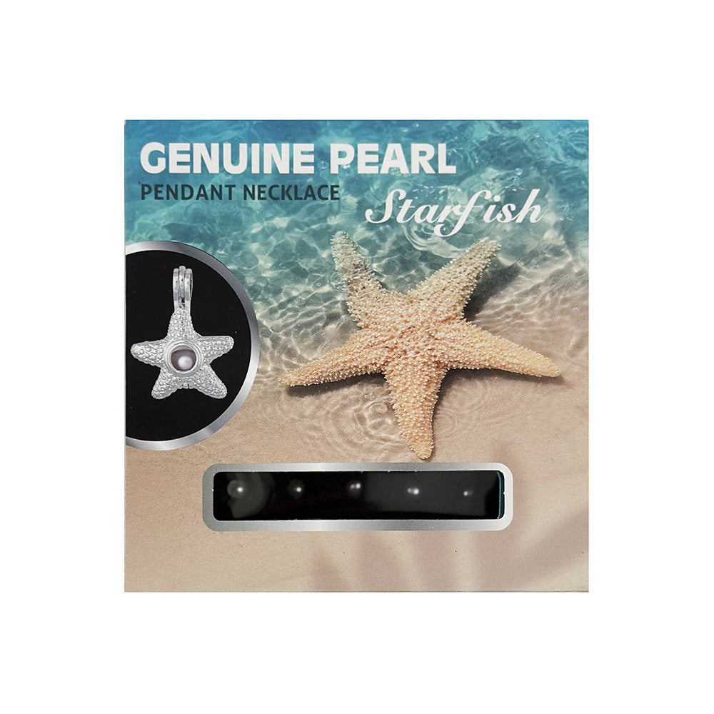 Natural Freshwater 5-color Pearl Necklace Ocean Series Starfish Pendant Gift Box