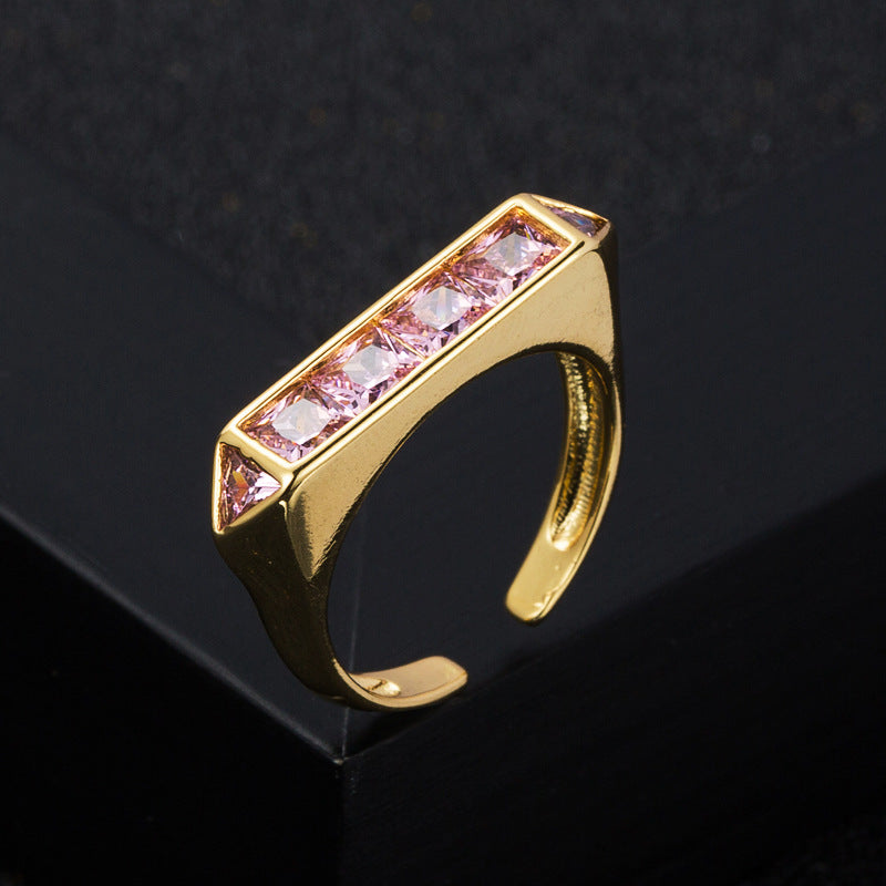 Fashion Niche Design Copper Micro-set Zircon Ring