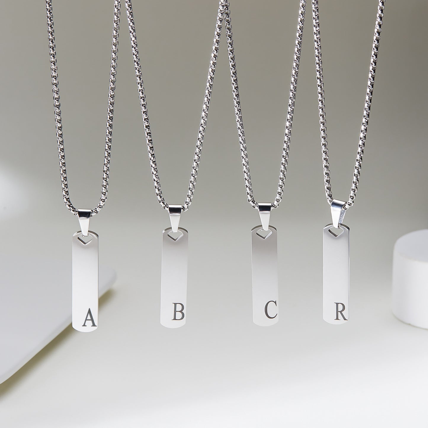 Stainless Steel 26 Letter Pendant Necklace