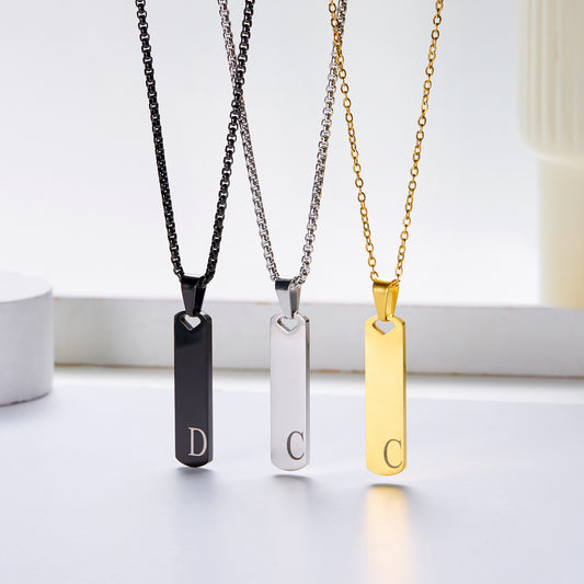 Stainless Steel 26 Letter Pendant Necklace